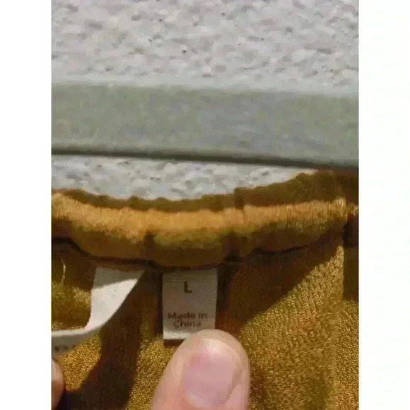 Soft Surroundings Women's L Brown Burnout Peasant Blouse 3/4 Sleeve Boho Whimsy - Picture 7 of 10